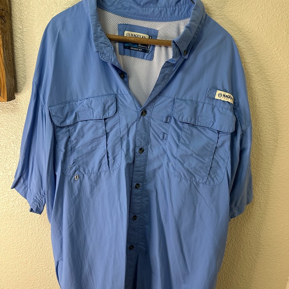 Magellan Outdoors Light Blue Fishing Shirt